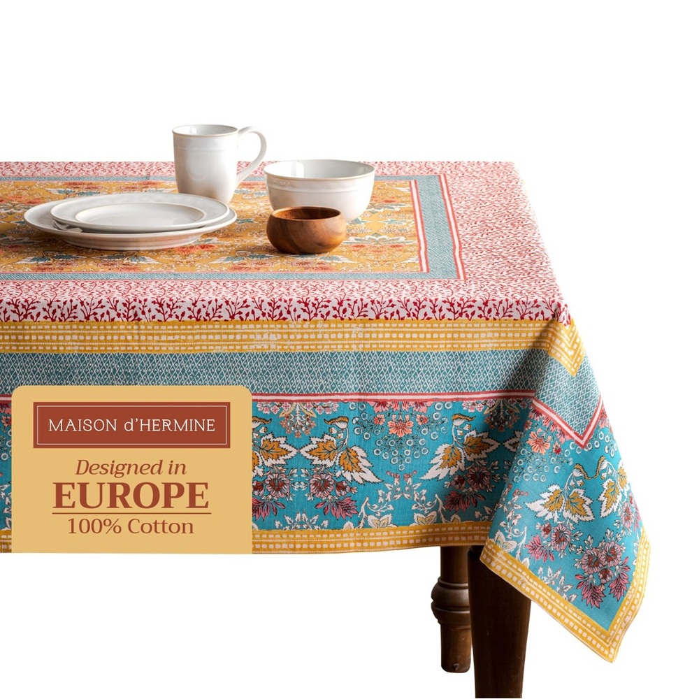 Maison d' Hermine Table Cloth Rectangle Table 100% Cotton 54 x 72” Marquise - Picture 7 of 10